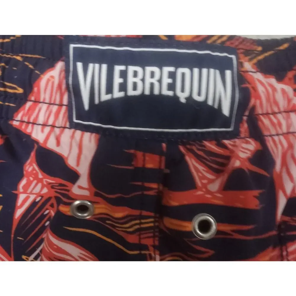 Vilebrequin Sailboat Print Swim Shorts Mens Red Luxury Swim Trunks XL